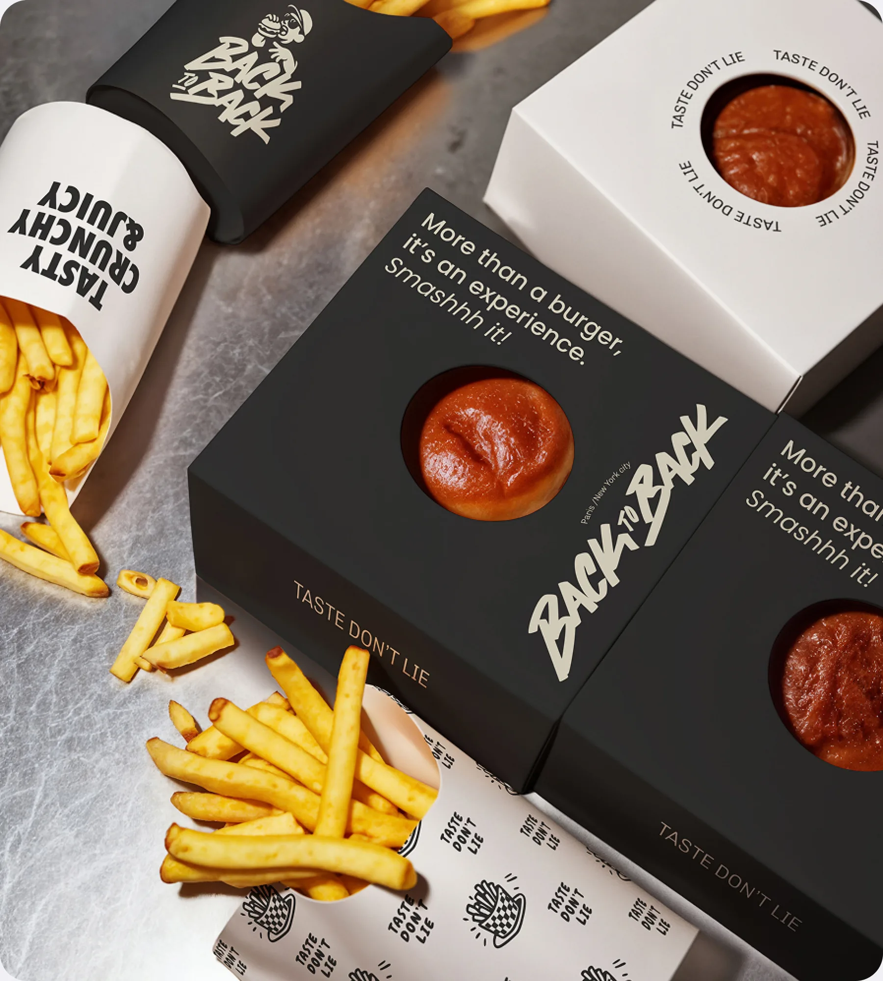 Back to Back : boîtes et frites