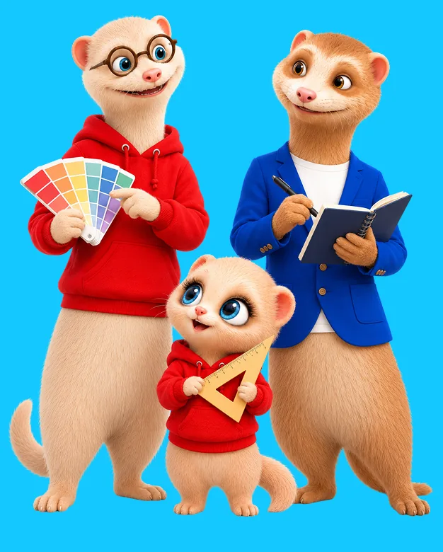 Les trois mascottes furets de lesfurets