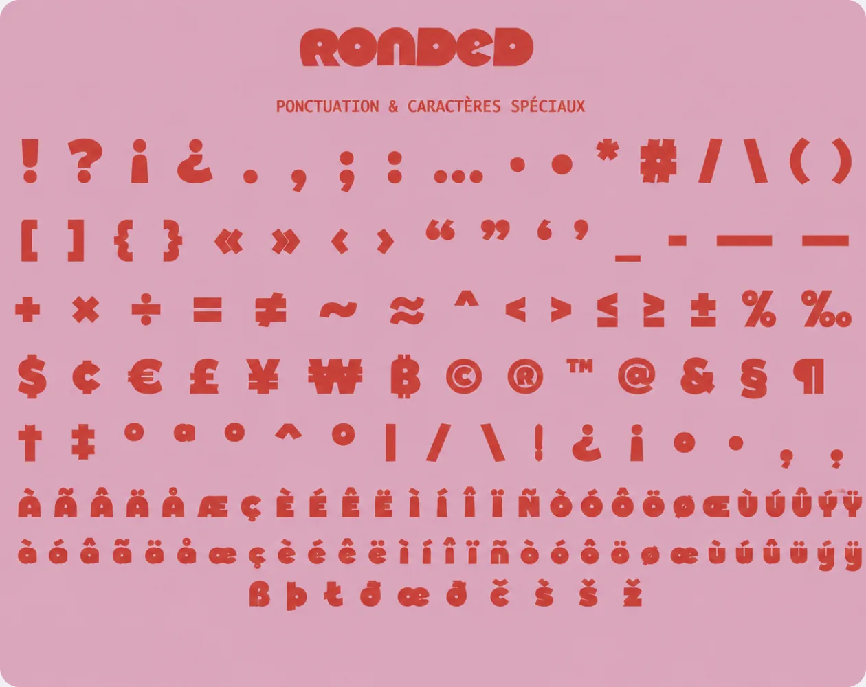 Ronded : caractères spéciaux